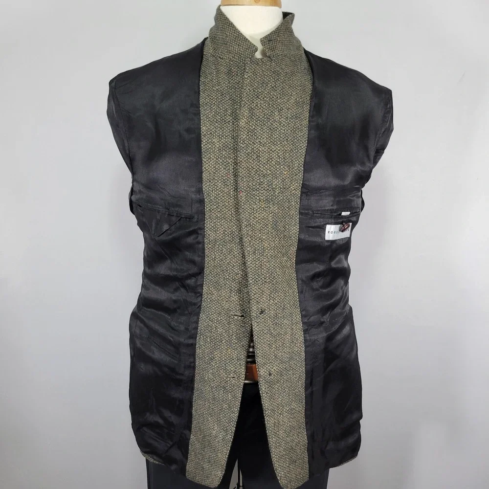 Robert Stock Men's Tweed Sport Coat Blazer Two Button Brown Barley Corn Size 42R